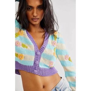 NWT Tach Clothing Nicola Hand Knit Embroidered Cardigan M